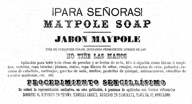 <i class="fa fa-chevron-circle-right" aria-hidden="true"></i> Es Diari publicó desde el   principio anuncios de limpieza dirigidos a las señoras, como éste de 1897.