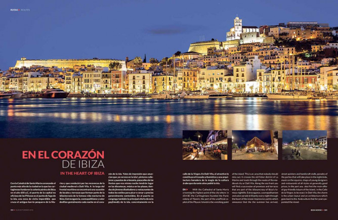 Cuatro dobles páginas de la edición de Fitur 2018 de La Guía de Ibiza y La Guía de Formentera.