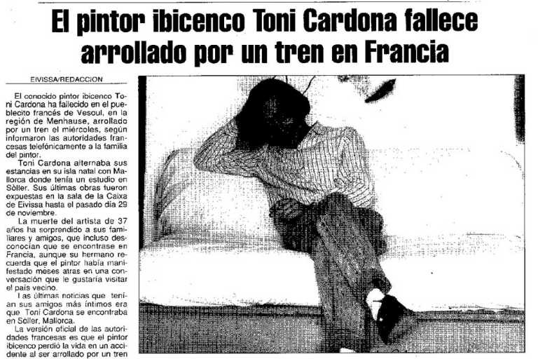 Fallece el artista Toni Cardona