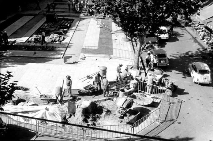 Aspecto de las obras del paseo de Vara de Rey. Foto: Arxiu d’Imatge i So. Consell Insular.