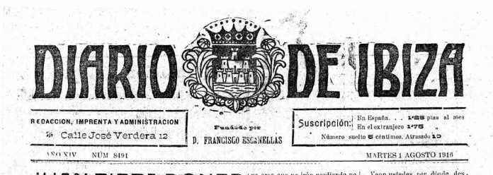 Cabecera Diario de Ibiza de 1916