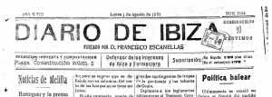 Cabecera Diario de Ibiza de 1921
