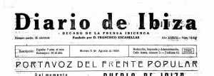 Cabecera Diario de Ibiza de 1936