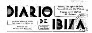 Cabecera Diario de Ibiza de 1954