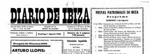 Cabecera Diario de Ibiza de 1965