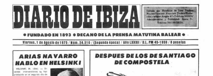 Cabecera Diario de Ibiza de 1975