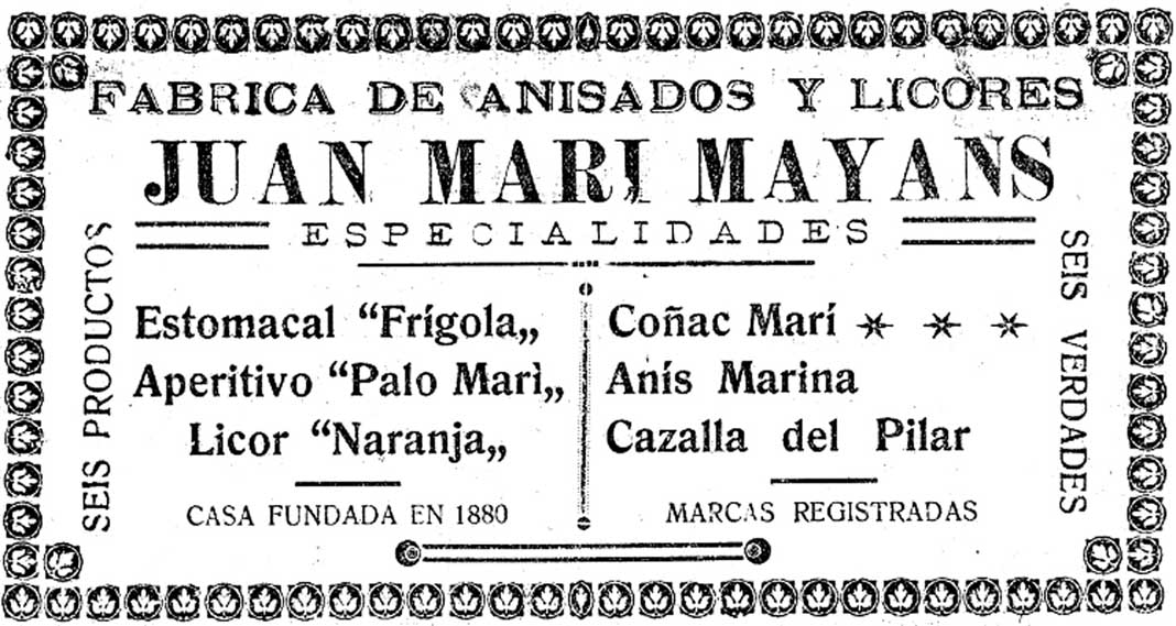 Anuncio publicado en la portada de Diario de Ibiza el 15 de julio de 1927. foto: Hemeroteca de Diario de Ibiza