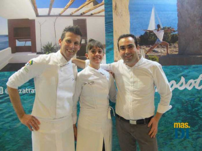 Los ‘chefs’ Gonzalo Aragüez, Alicia López y Pere Vendrell de Sa Brisa.