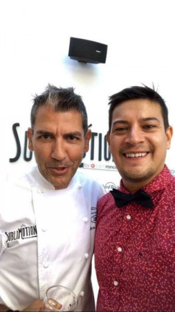 Lucas con el chef Paco Roncero en Sublimotion