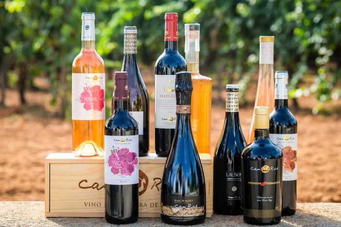Can Rich. Iviça, un tinto para tomar frío y el Espumoso Blanc de Blancs Extra Brut.