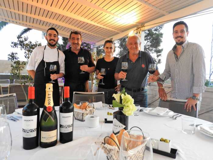 Restaurante Caminito Formentera. Aldo Trigo, Jorge Cabrera, Andrea Cabrera, Carlos y Estéfano Trigo.