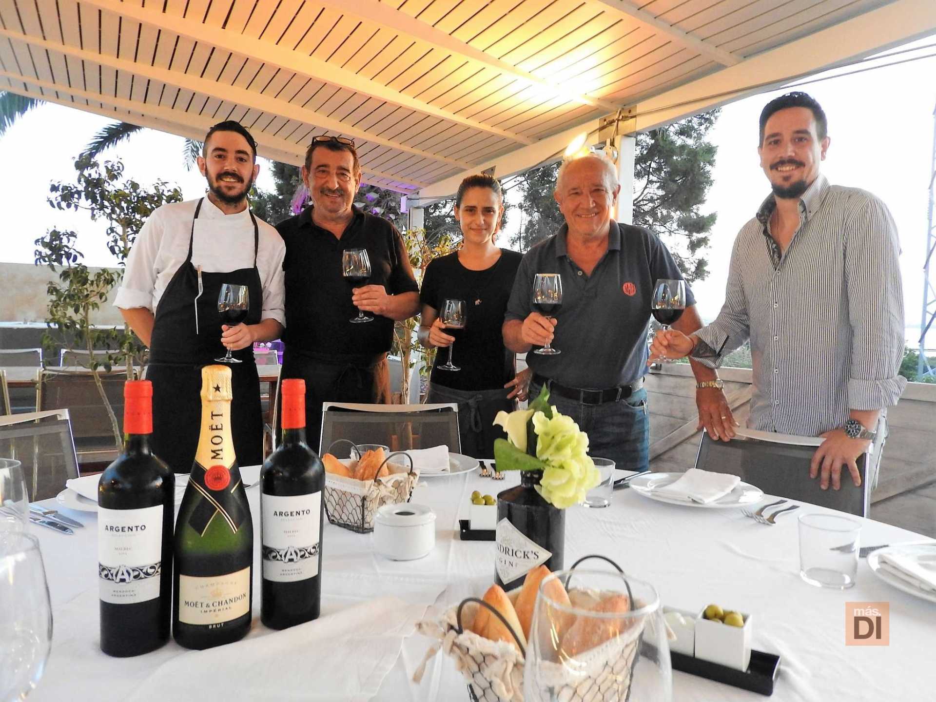 Restaurante Caminito Formentera. Aldo Trigo, Jorge Cabrera, Andrea Cabrera, Carlos y Estéfano Trigo.