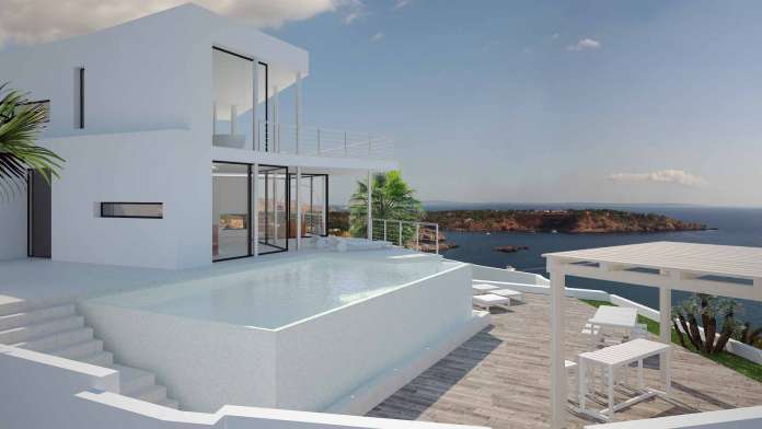 La villa (Ref. 6548) preside un maravilloso acantilado en la lujosa urbanización de Vista Alegre, Sant Josep. fotos:ibiza sotheby’s international realty La villa (Ref. 6548) preside un maravilloso acantilado en la lujosa urbanización de Vista Alegre, Sant Josep. fotos:ibiza sotheby’s international realty