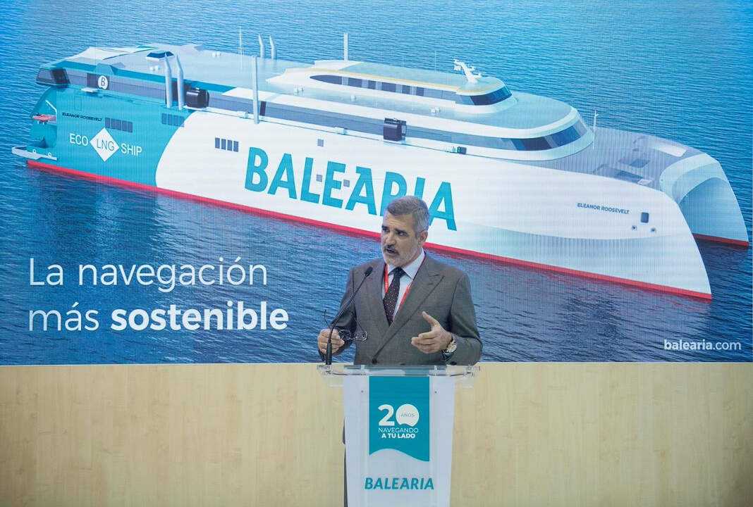 El primer fast ferry propulsado por GNL. Foto: Baleària
