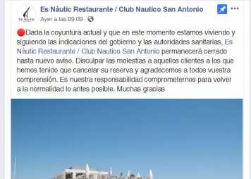 Los restaurantes de Ibiza y Formentera cierran sus puertas