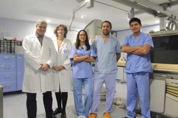  Ricardo García (director médico) y los cardiólogos Cristina Rodríguez, Lucía Vera, Sebastián Gaido y Marcos Ñato.